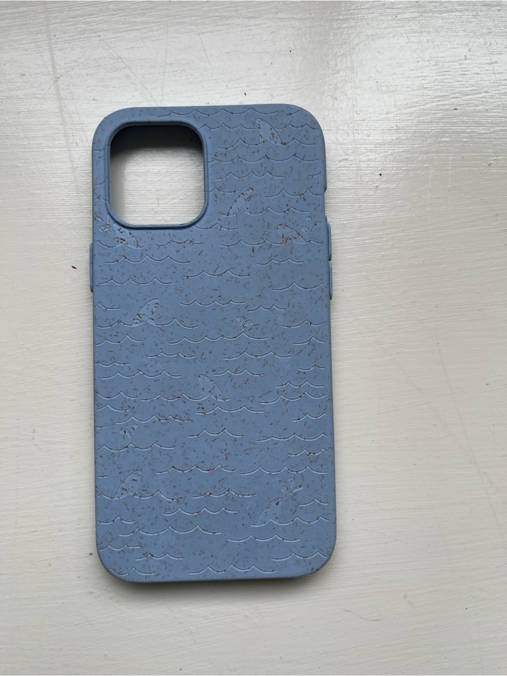 Light Blue Wave-Textured iPhone 12ProMax Pela Phone Case